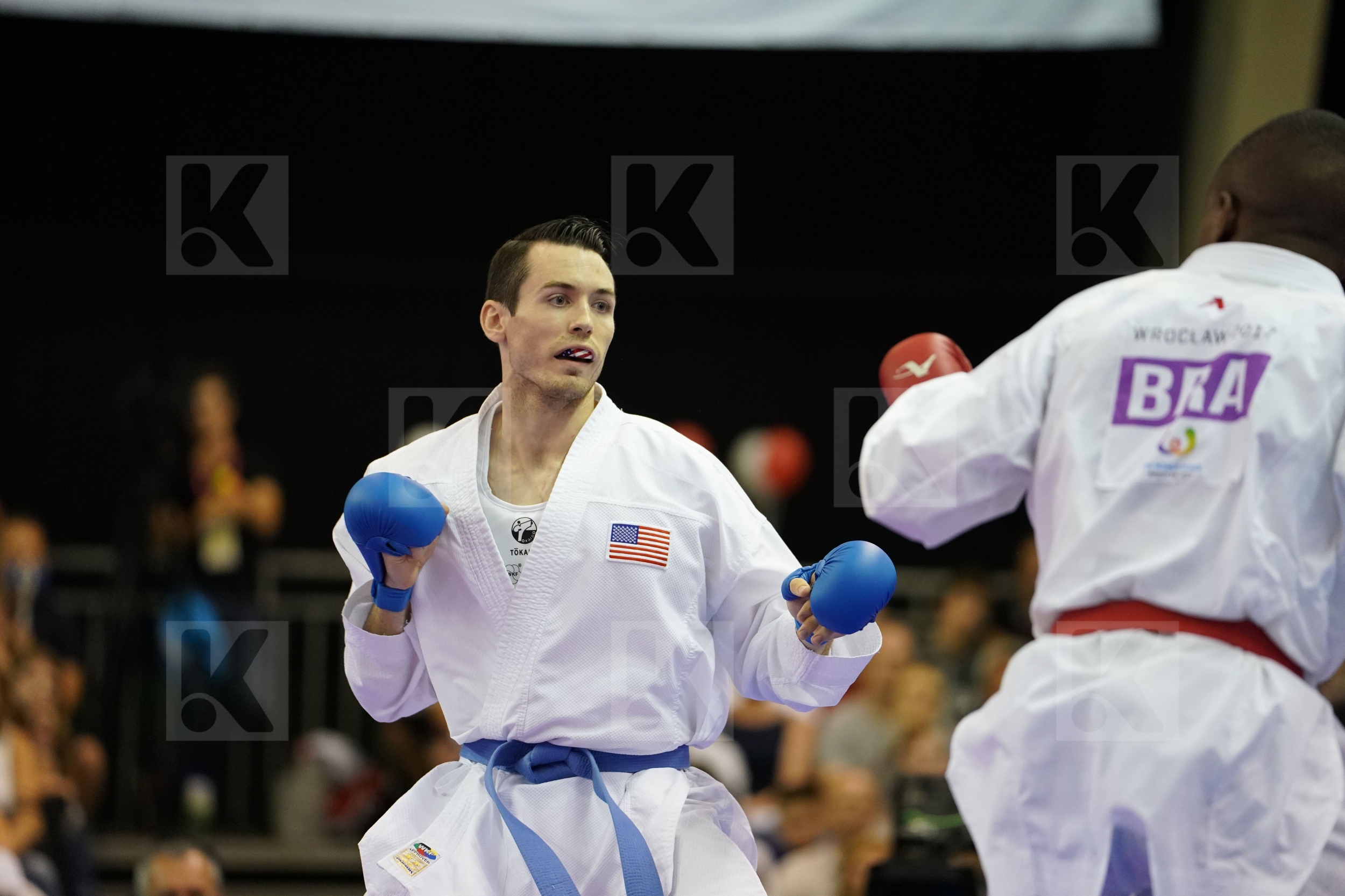 Brazil bronze match Male Kumite -75kg Scott Thomas USA Verissimo Hernanit